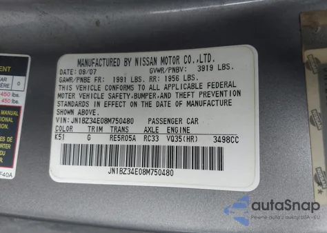 2008 Nissan 350Z Enthusiast from USA, damaged, VIN JN1BZ34E08M750480